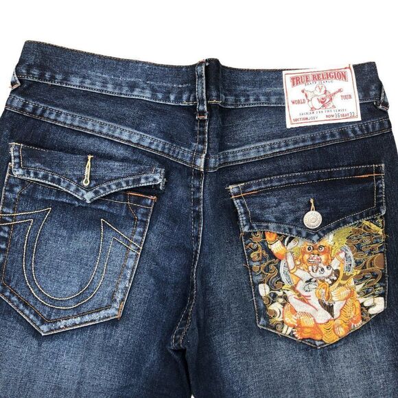True Religion Embroidered Jeans Size 36 JOEY Blue - Picture 8 of 8